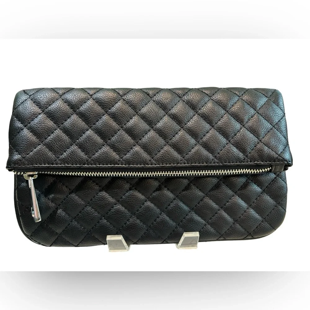 Lionel Quilted Fold‎ Over Clutch with Studs and Rhinestones
